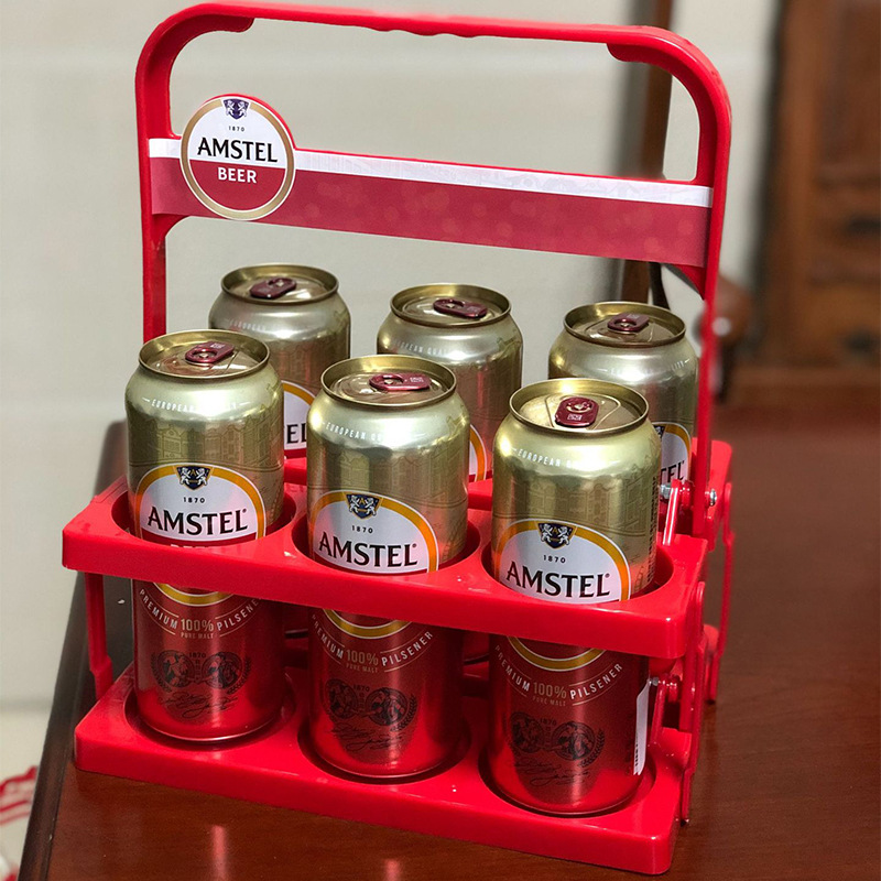Picture of Foldable Plastic Beer Basket Beverage Beer Holder Sport Kettle Portable Holder Beer Rack
