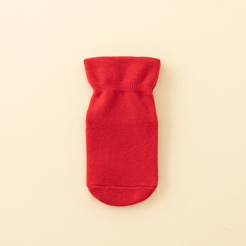 Picture of Newborn baby socks autumn and winter baby warm fleece-lined red terry non-slip Christmas floor socks toddler socks wholesale