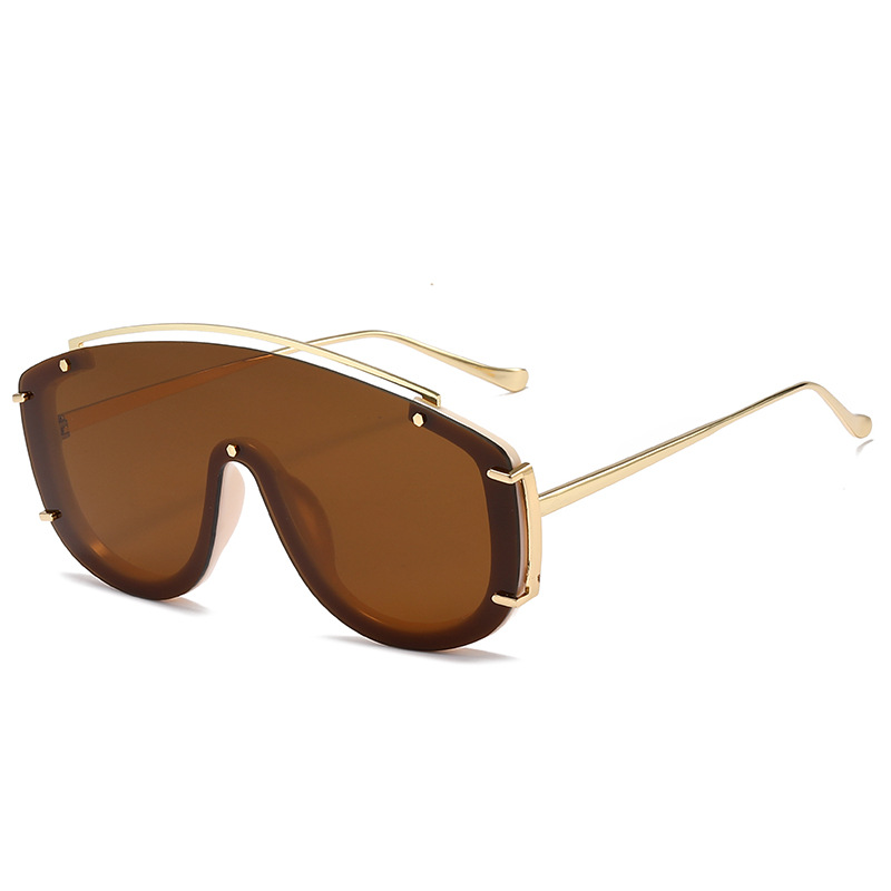 Picture of 2022 Europe and the United States new large frame conjoined color ins sunglasses cross-border personality modern fashion net red sunglasses women