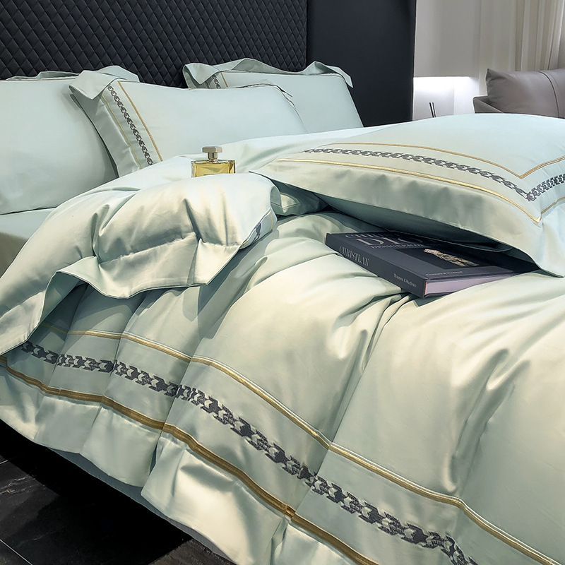 Picture of Light luxury 200S long staple cotton cotton four-piece set 100 cotton bedding sheets quilt cover bed 4-piece set a generation of hair