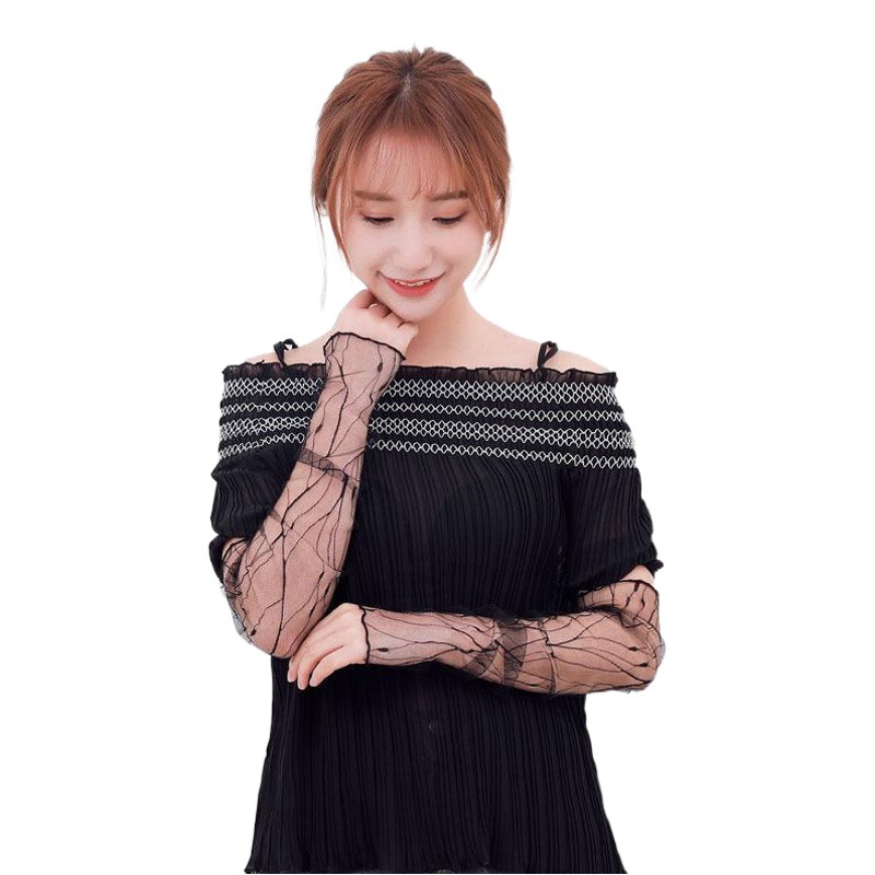 New Mesh Ice Sleeve Women's Summer Lace Anti-ultraviolet Thin Long Sleeve Cycling Gloves Driving Sun Protection Sleeve