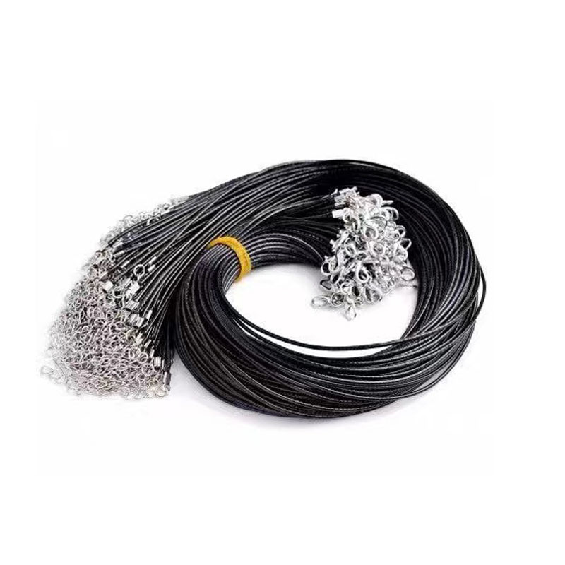 Picture of Black leather rope necklace rope pendant rope rope lanyard men and women