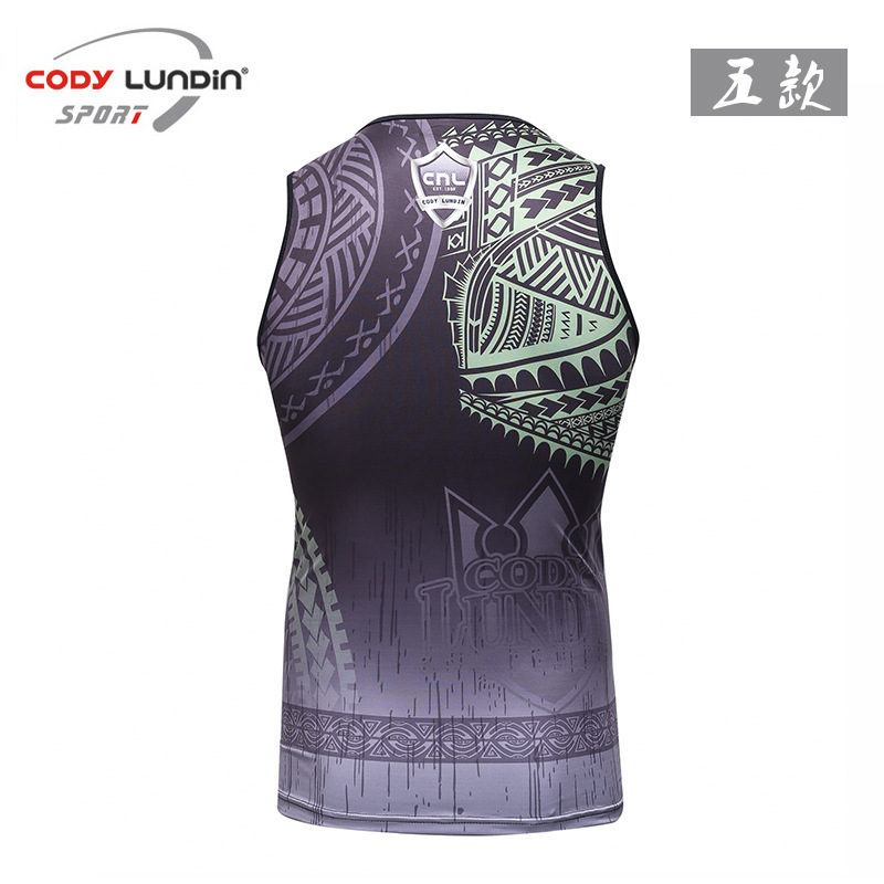 Picture of Men's sports vest fitness tight running training Digital printed breathable vest light elastic