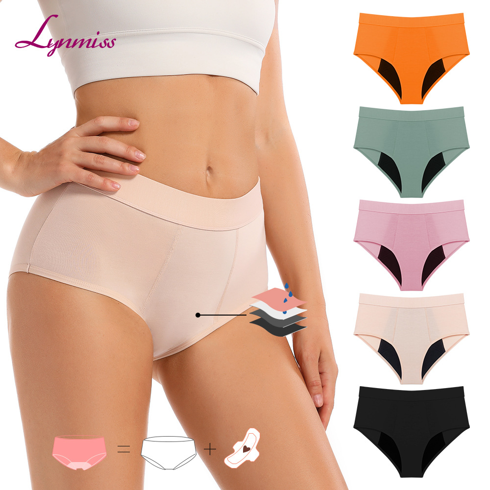 Foreign Trade Menstrual Pants Wholesale High Waist Briefs Breathable Underwear Leak-Proof Menstrual Period Special Underwear Large Size Women's Pure Cotton