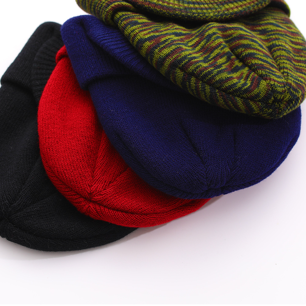 Picture of Foreign trade new European and American wool knitted hat warm peaked cap autumn and winter big brim hat all-match wool hat Amazon