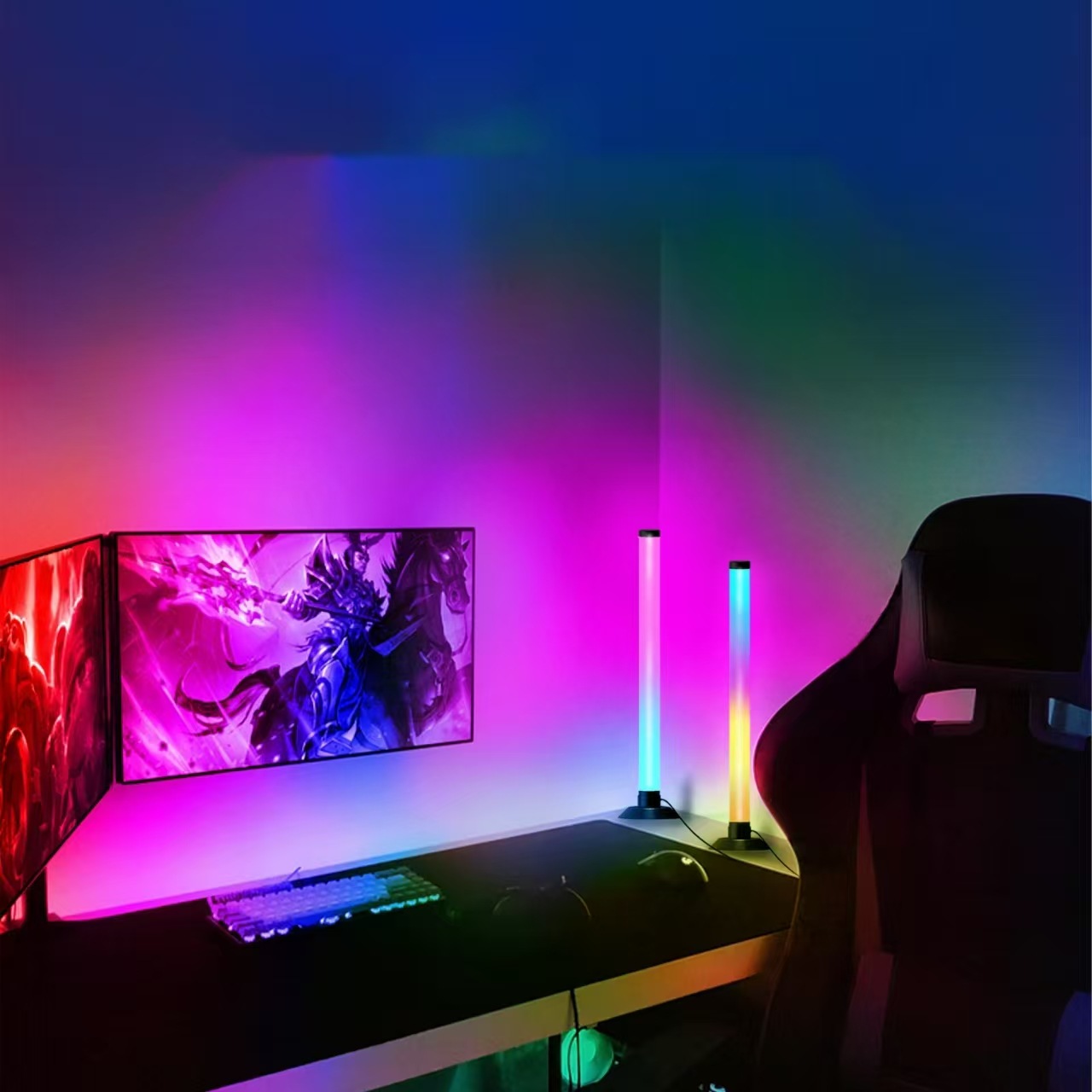 Cross-border RGB magic color desktop pickup lamp decorative ornaments usb5v e-sports music net red remote control led atmosphere lamp
