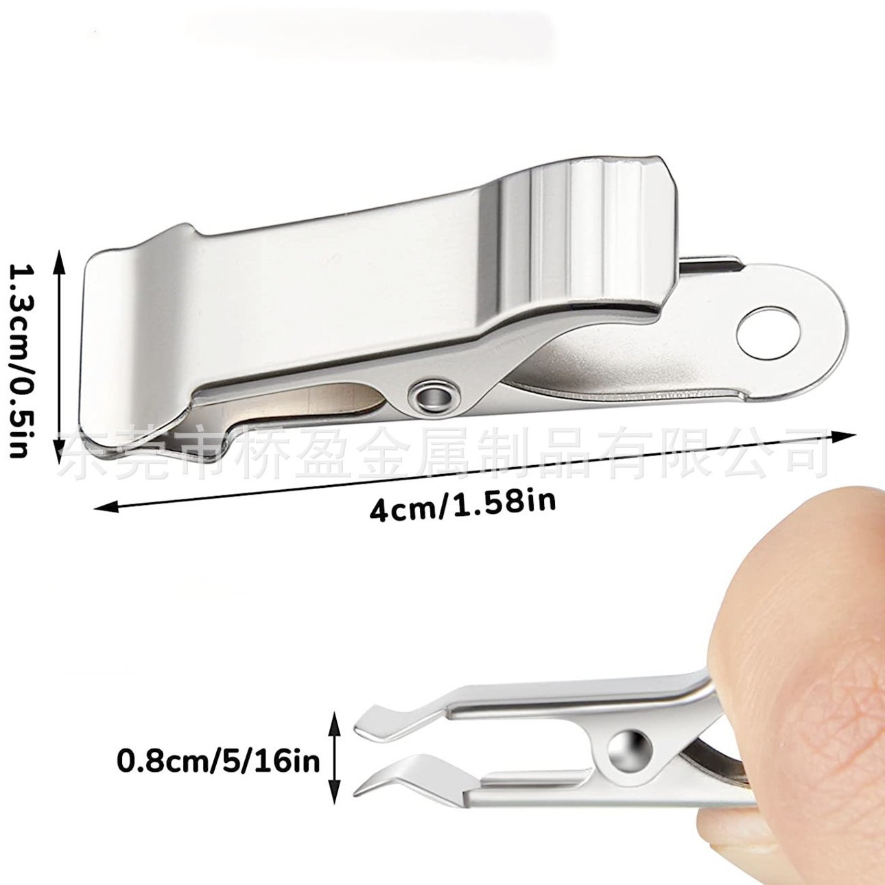 Picture of Factory wholesale metal clip reverse mouth brand clip toothless spring clip multi-functional business card bookmark clip