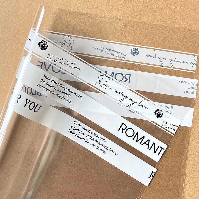 New Internet Celebrant English Transparent Cellophane Waterproof Flower Wrapping Paper OPP Film Flower Wrapping Paper Flower Art Material