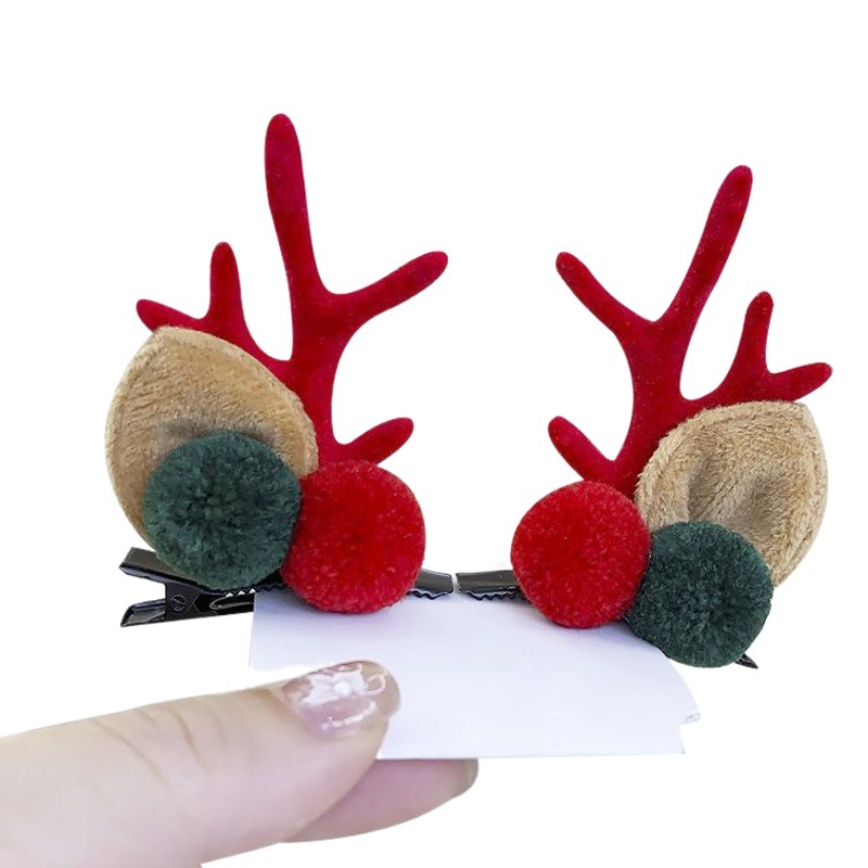New little antler hairpin children's little girl dress up accessories adult Christmas cute deer clip headdress