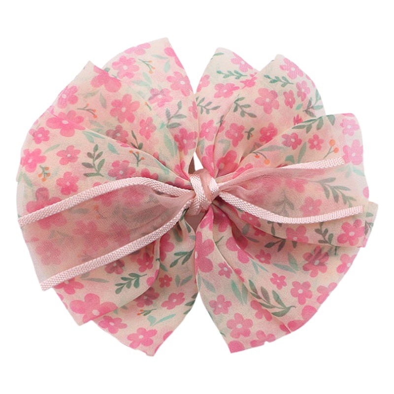 Children's Hair Accessories Floral Big Bow Hairpin Women's Hair Clip Back Head Clip Foreign Style Cute Princess Top Clip Headwear