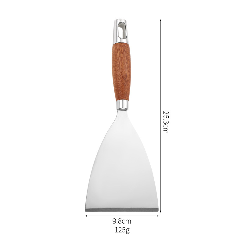 Picture of Cooking Teppanyaki Stainless Steel Steak Spatula Pizza Spatula Hand Cake Tool Triangular Spatula Pancake Spatula