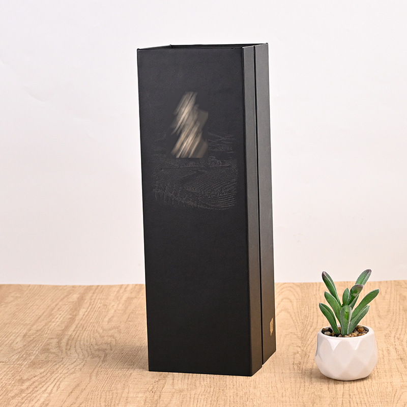 Red Wine Packaging Box Single Bottle Wine Gift Box Empty Box Packaging Wine Bottle Box Hot Stamping Can Print Logo High-End Wine Box