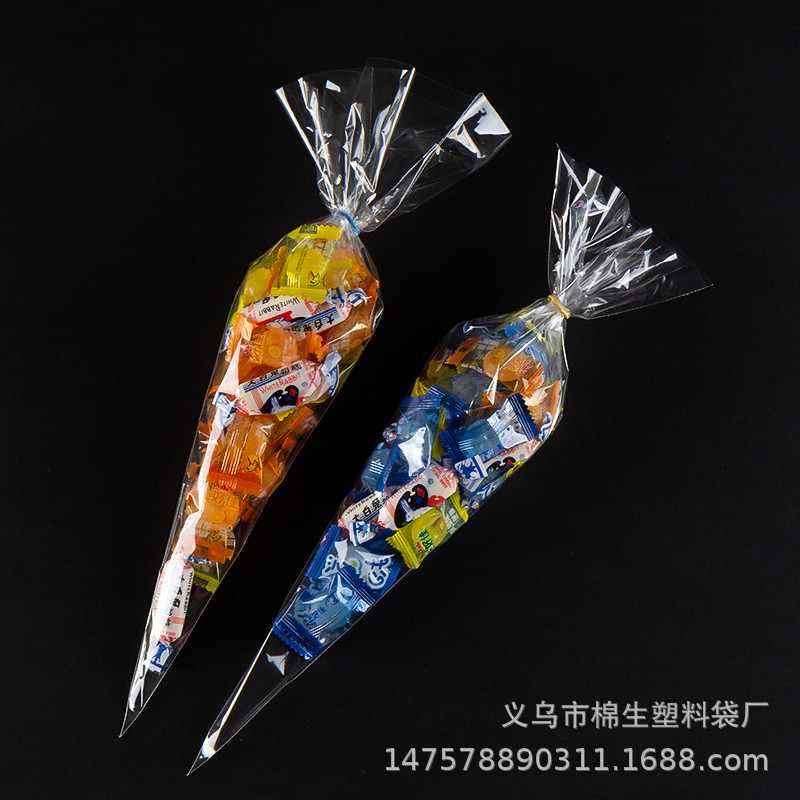 [Exclusively for Cross-Border Supply] Spot Opp Triangular Creative Packaging Transparent Environmentally Friendly Waist Triangular Plastic Bags 100 Pieces