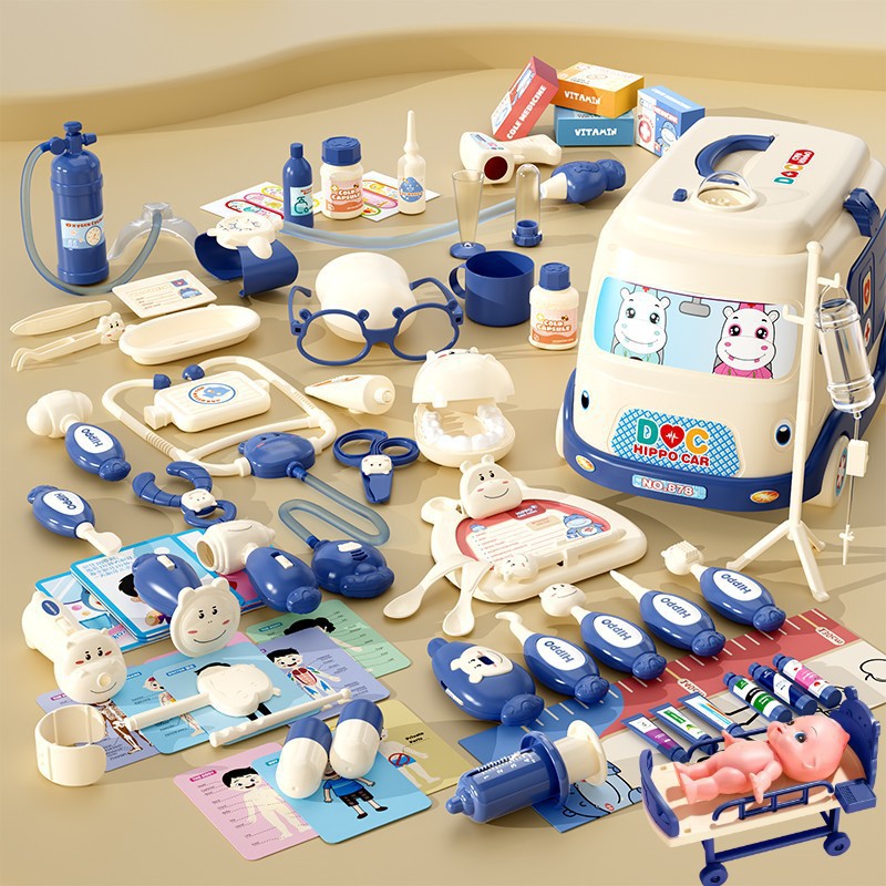Picture of Children play small doctor toy suit boys and girls simulation play house injection medical kit to see a doctor baby gift