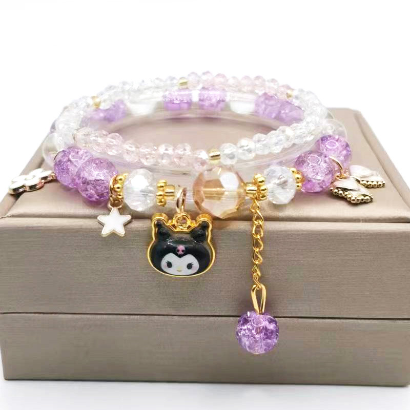 Children's Bracelet Cute Kulomi Pendant Bracelet Little Girl Cartoon Accessories Beaded Jewelry Bracelet Same Style