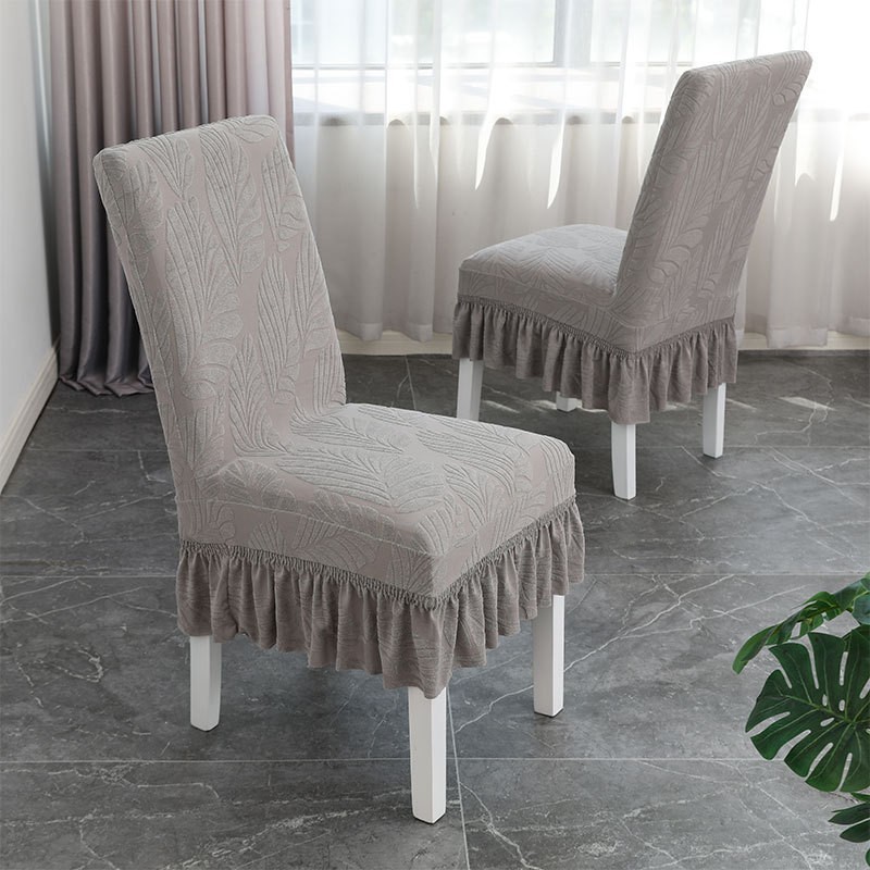 Picture of Four Seasons Universal Household Dining Table Chair Cover Chair Cover Light Luxury Hotel Restaurant Jacquard Skirt Elastic Chair Cover Simple