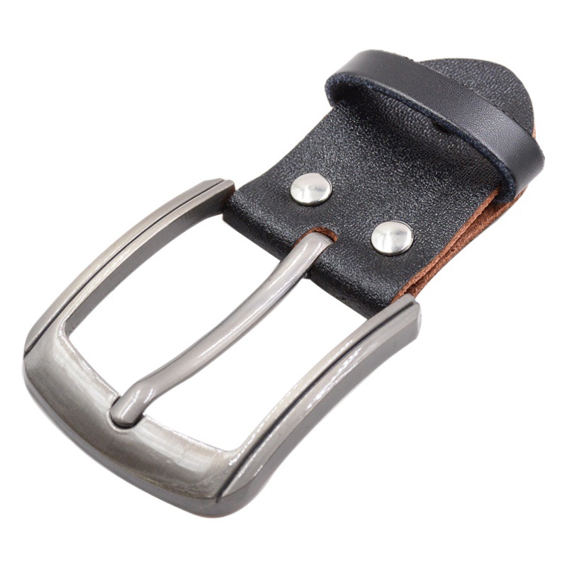 Zinc Alloy Pin Buckle Leather Head Men's Perforated Waist Head Fashion Business Casual Youth Perforated Belt Buckle