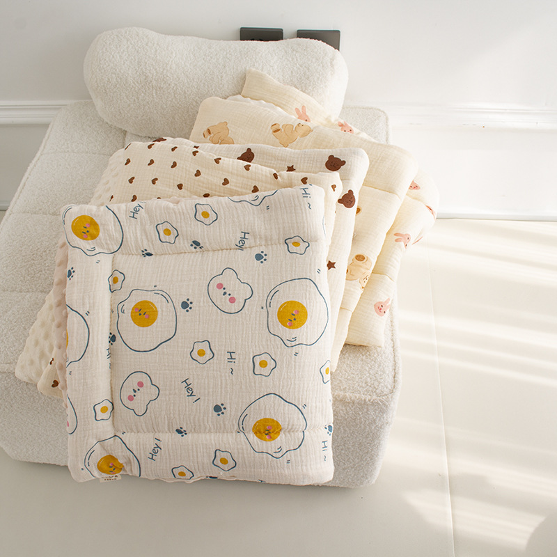 Picture of Autumn and Winter Crib Pea Velvet Comfortable Gauze Mattress Baby Mattress Children's Cotton Cushion Bed