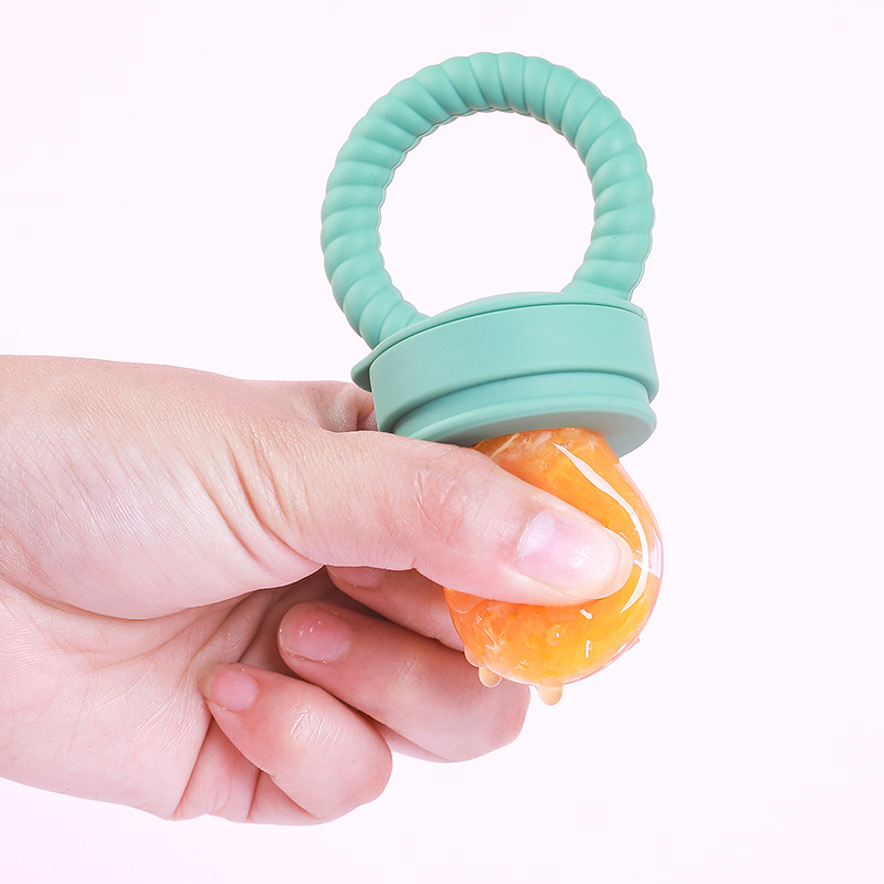 Picture of in stock baby gum silicone bite music fruit food supplement children's food grade molar stick wide mouth pacifier
