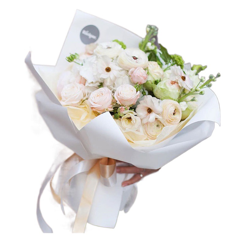 Morning Fog Plain Porcelain Film Frosted Solid Color Matte Ouya Paper Flower bouquet Wrapping Paper Thickened Waterproof Flower Wrapping Material