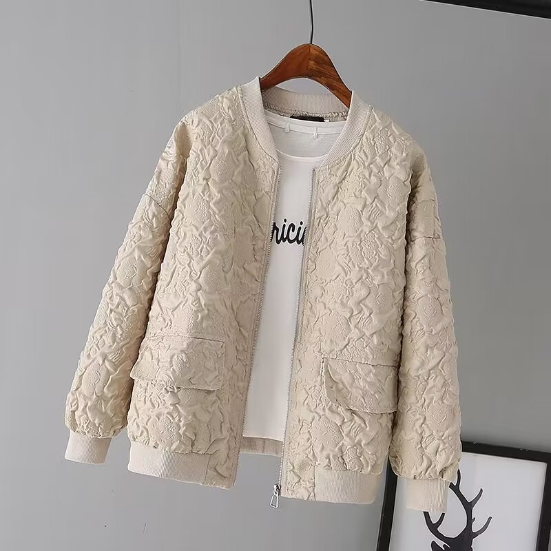 Picture of Women's Short Baseball Uniform Women's Tops 2024 New Korean Style Early Spring Casual Small Tops Western Style Top