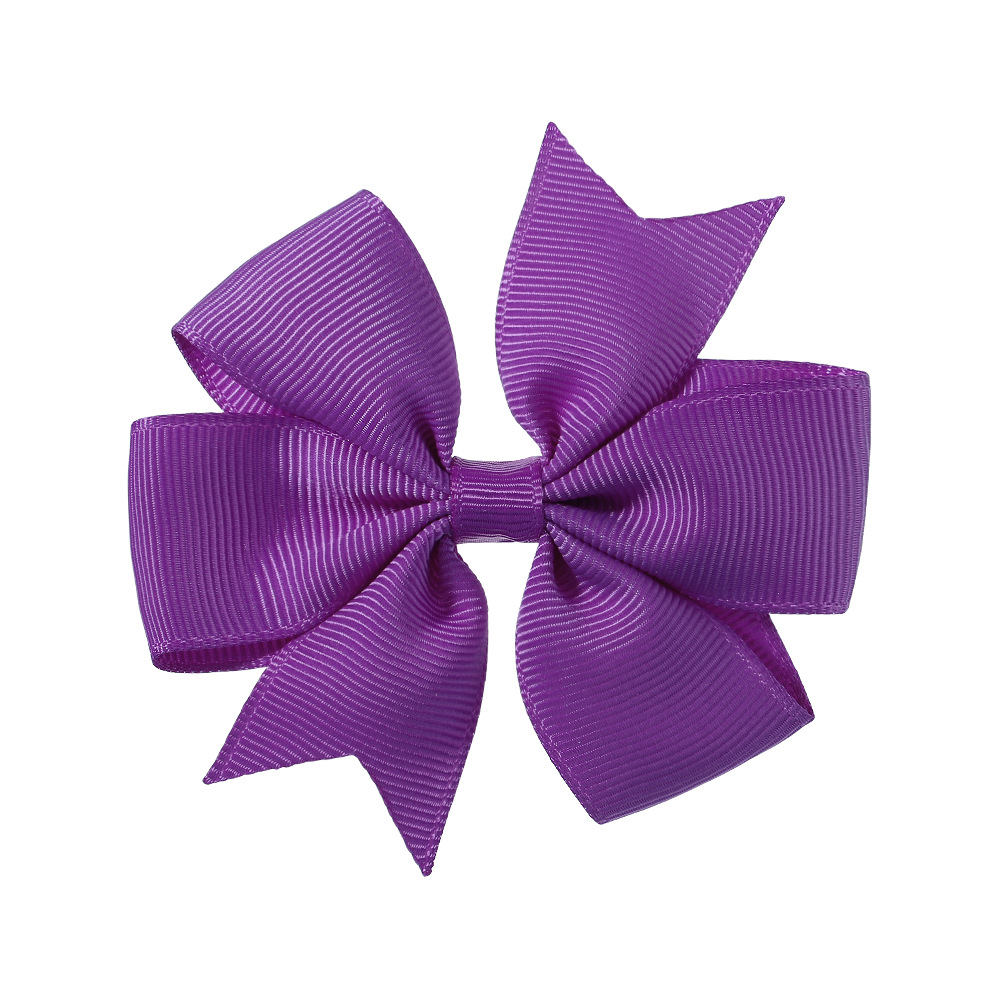 Picture of 53 Colors Amazon Hot Selling Six-Ear Pure Color Ribbed Fishtail Bow Hairpin Hair Accessories Kidsren's Headwear 564