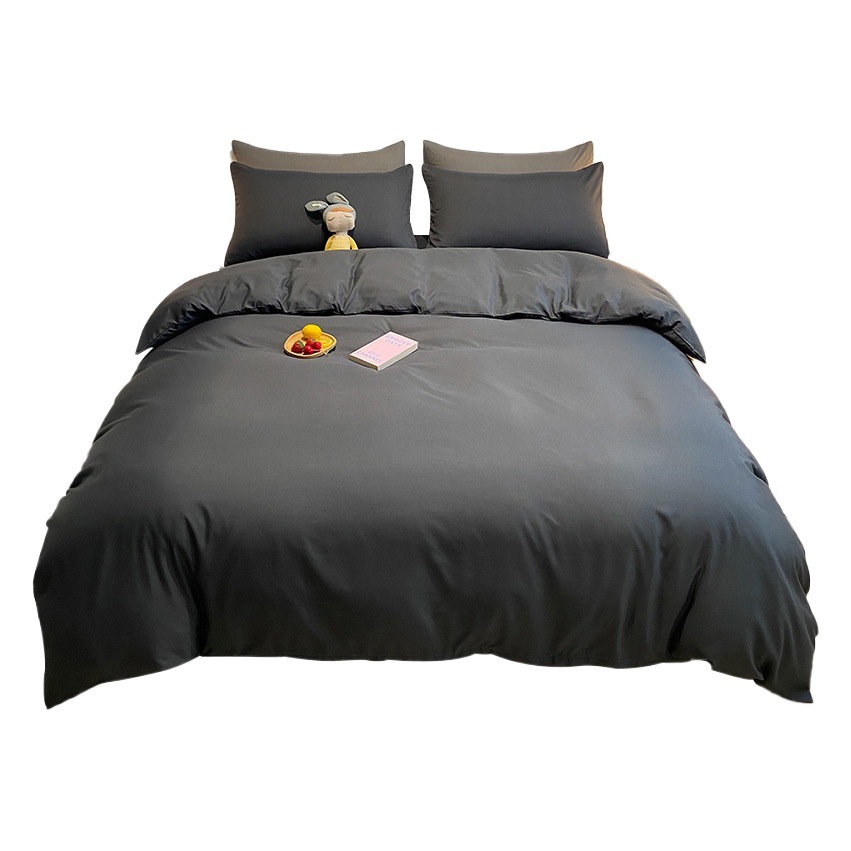 Solid Color Bed Sheet Quilt Cover Single Student Dormitory Three-piece Bedding Quilt Cover Winter Sanding Four-piece Home