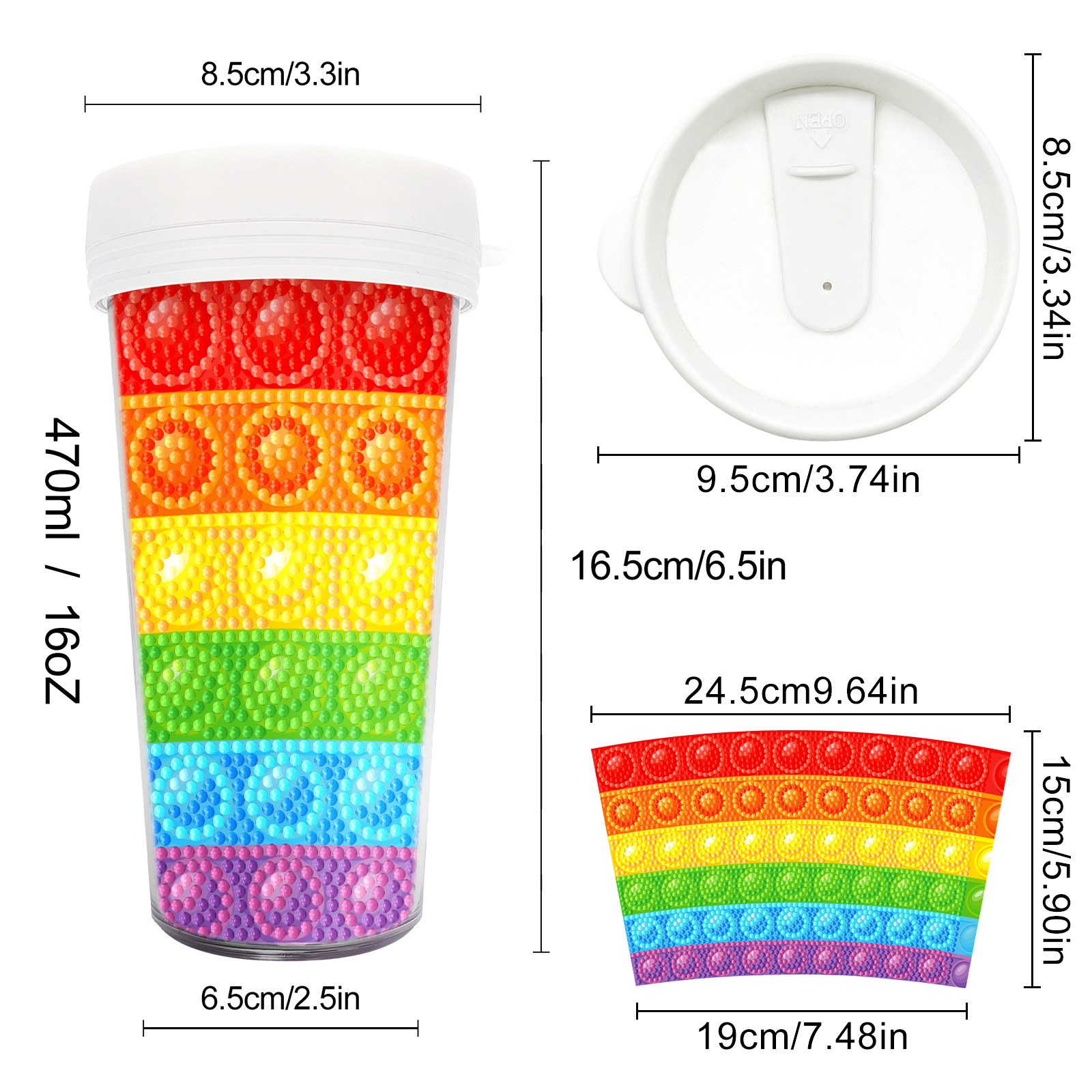 Picture of Diamond Painting Peripherals, New and Unique Cups, Cross-Border Supply, Diamond Stickers, Embroidery, DIY Handmade Full Diamond Creative Decorative Paintings Wholesale