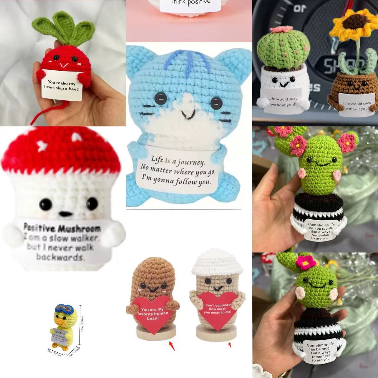 Cross-border best selling Amazon wool hand-knitted crocheted animal penguin positive fun decompression knitting doll