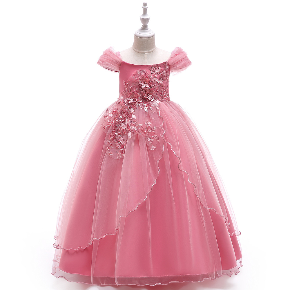 Picture of Cross-Border Kidsren's Dress Princess Dress One-Shoulder Girls Performance Clothing Long Tutu Skirtchilren Dress