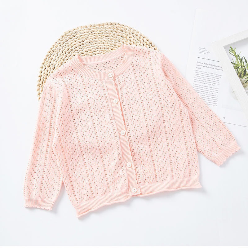 Picture of 2025 Girls' Long-sleeved Ice Silk Thin Top Baby's Cardigan Children's Spring and Autumn Long-sleeved Coat Sunscreen Clothes