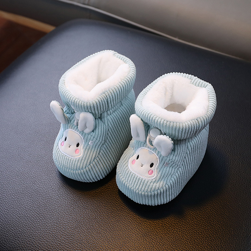 Baby cotton shoes warm autumn and winter thick foot protection cover non-slip shoes cartoon soft bottom toddler shoes 0-3-6 months one year old