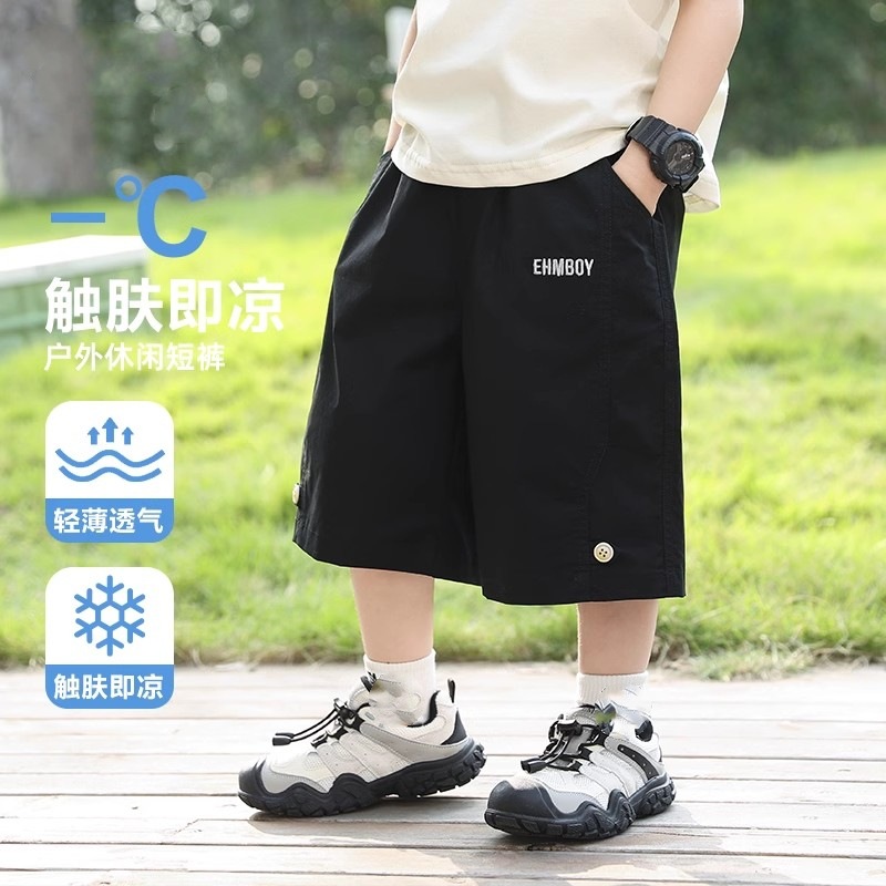 Picture of Children's Wear Boys' Shorts Spring and Summer 2025 New Style Middle-large Children's Summer Five-point Pants Children's Casual Workwear Pants Cross-border