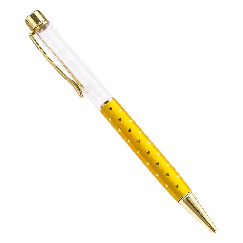 Metal hollow rod DIY ballpoint pen creative carving heart-shaped advertising pen diy making crystal pen printing logo
