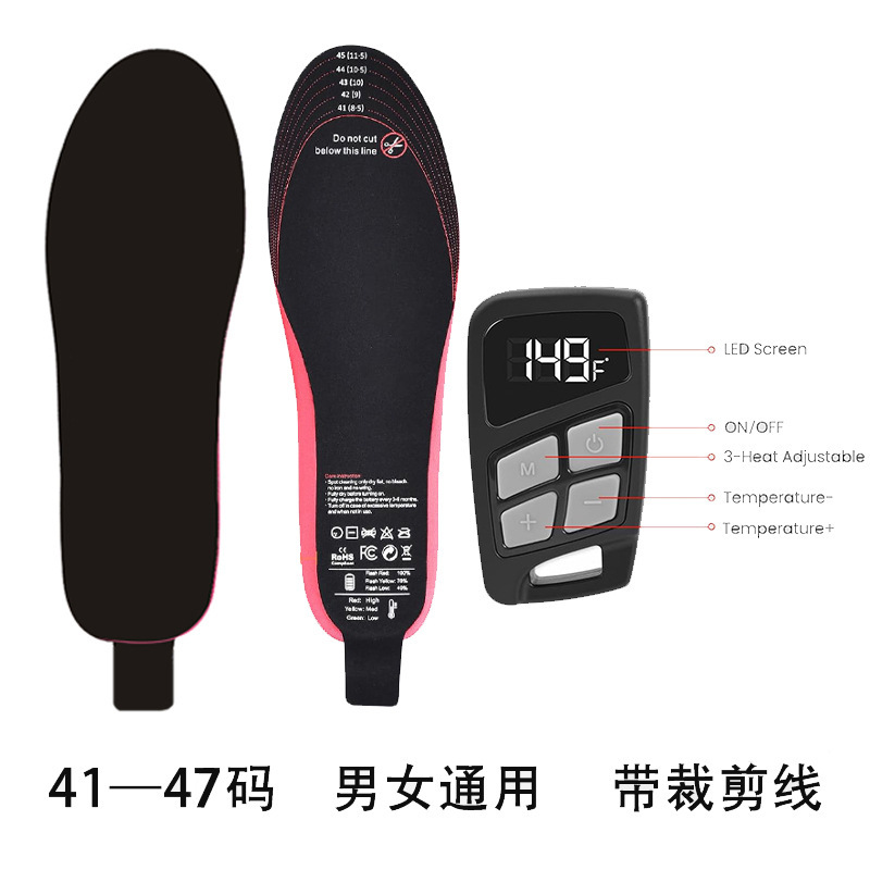 Picture of USB electric heating insole rechargeable heating insole size can be cut washable electric foot warmer insole for men and women