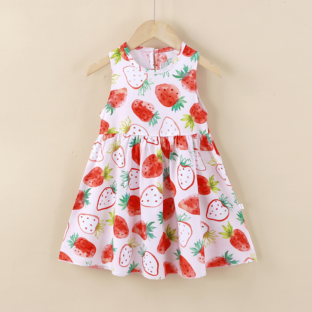Picture of Girls' Dress Cotton Silk Summer New Style Medium and Large Children's Princess Dress Vest Dress Korean Style Girls' Dress Children's Clothing Wholesale