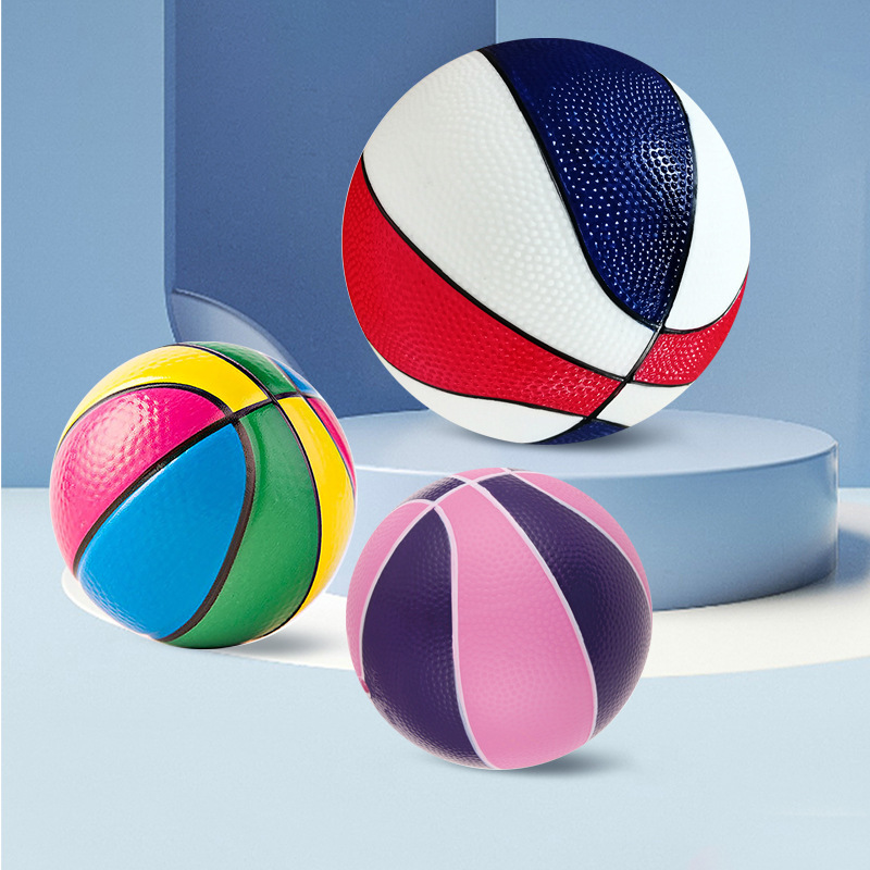 Picture of PVC inflatable toy small basketball elastic ball pat ball indoor 18cm3 children's thickened kindergarten soft ball