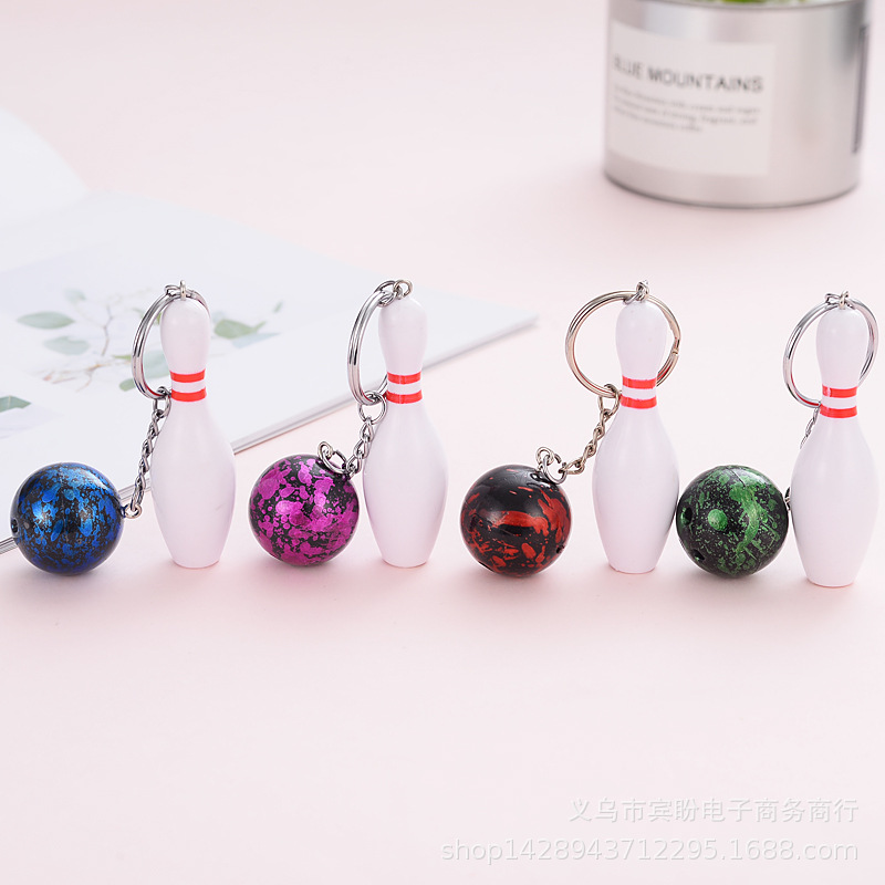 Mini simulation bowling key chain pendant bowling set Sports peripheral souvenirs creative gifts