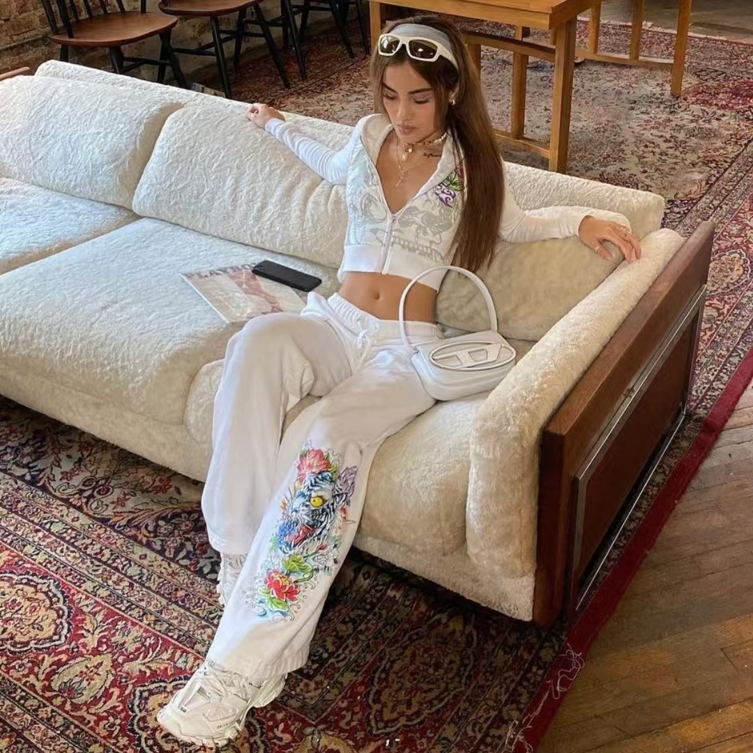 Picture of 2024 Amazon European and American Clothing Cross-Border Foreign Trade Casual Street Printing 2-Piece Bestie Outfit Multi-Color Suit