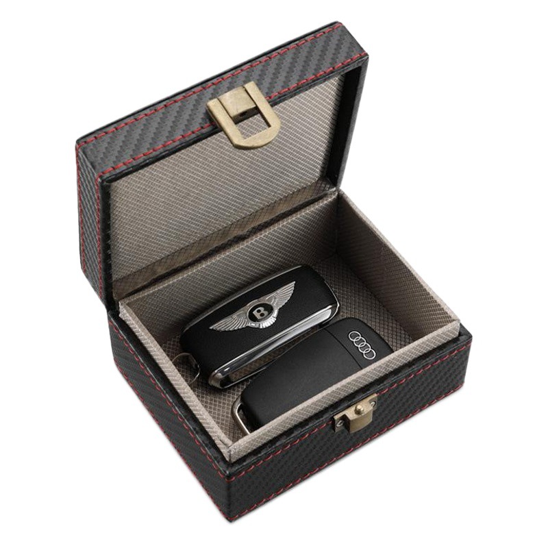 Picture of in stock small size carbon fiber foreign trade explosion car key signal shielding box RFID mobile phone signal radiation protection box