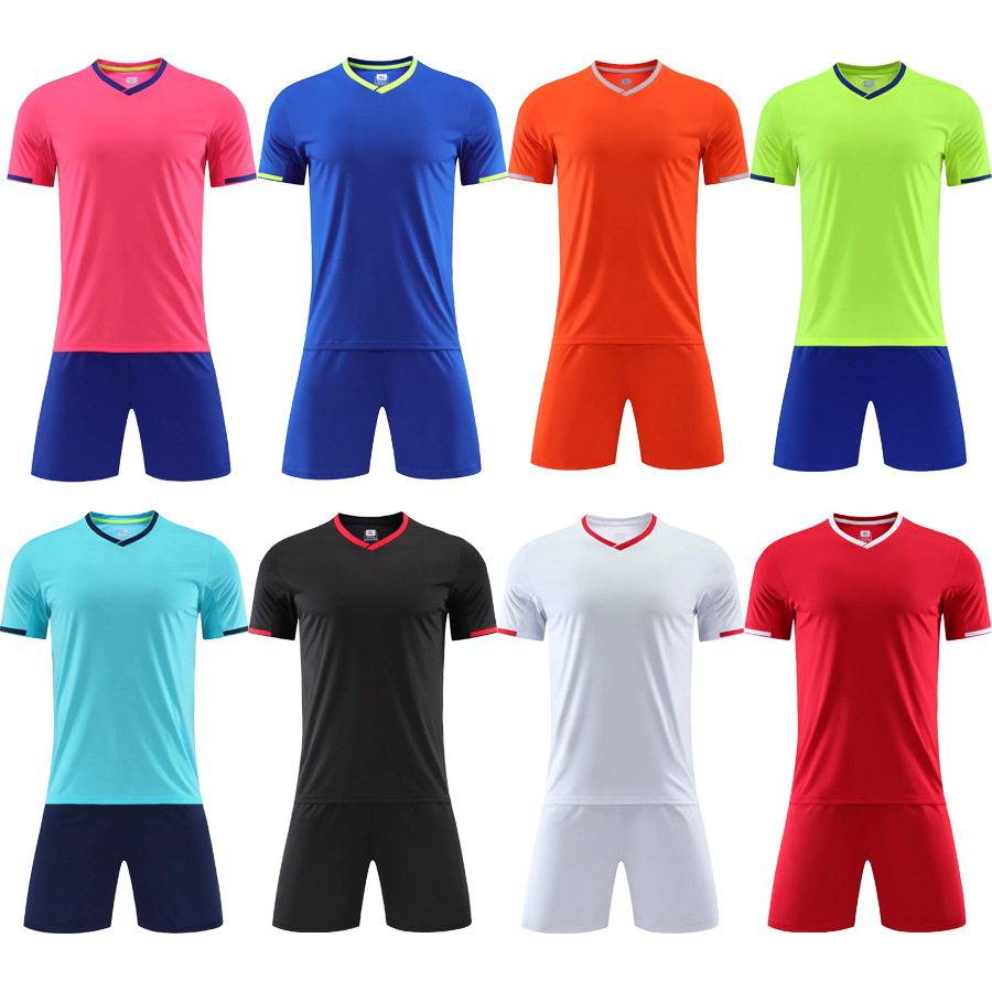 Men's Football Suit Short-sleeved suit Adult Children's Training Suit Primary and Secondary School Students Team Competition Training Jersey Printed
