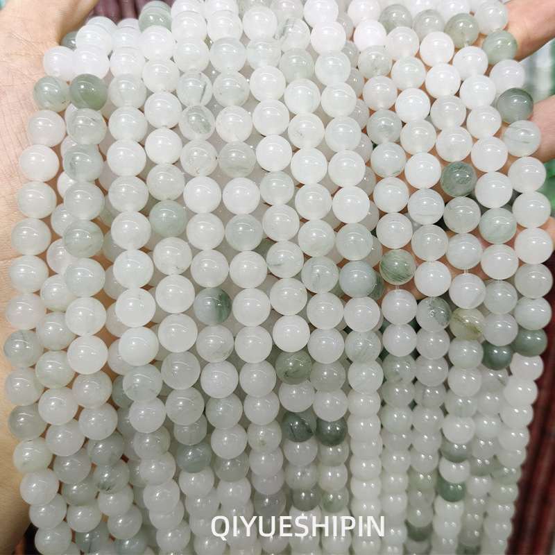 Picture of Tian Shan Cui round beads ice Jade loose beads natural jade round beads handmade diy bracelet jewelry accessories in stock wholesale