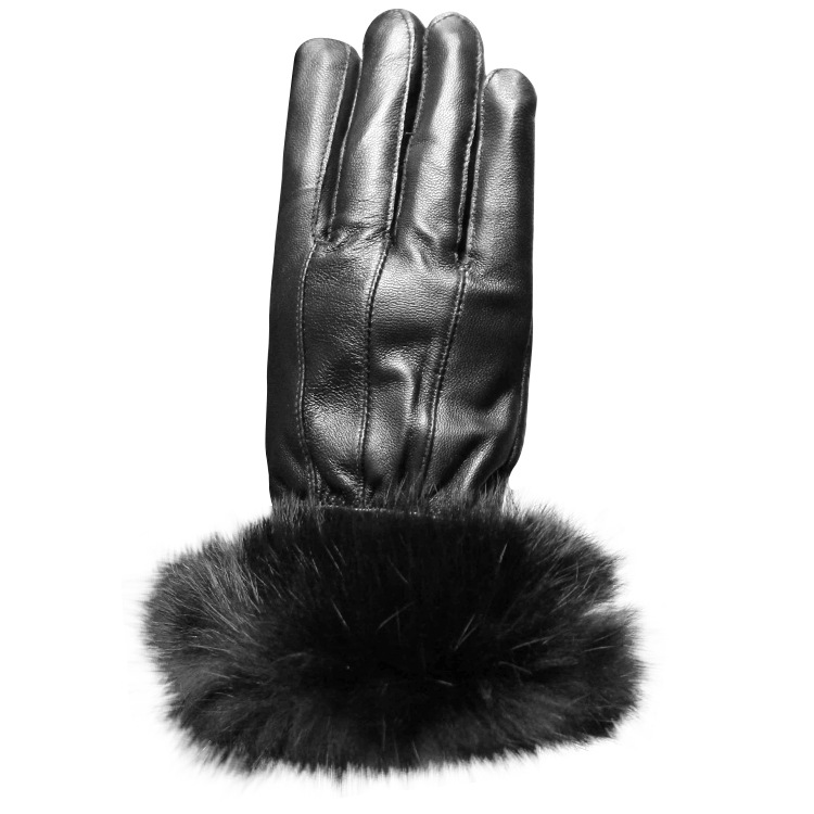 Picture of Women's Rabbit Fur Leather Gloves Manufacturer Export High-Quality Goatskin Gloves Cycling Gloves Mixed Batch