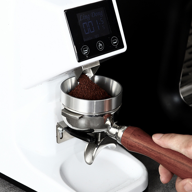 Picture of Coffee powder ring 51 aluminum alloy with magnetic anti-fly powder ring Italian coffee American grinder cloth powder 58mm universal