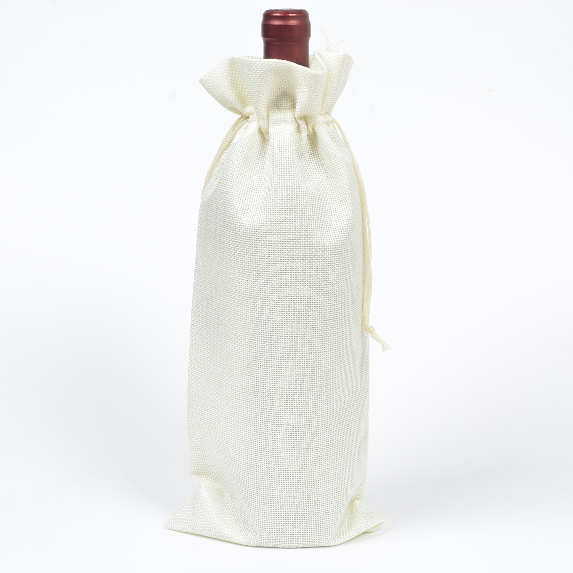 Picture of Burlap Red Wine Bags 12 Sets Burlap Wine Bag Tags Linen Red Wine Wine Packaging Drawstring Flap Pocket Pantss in Stock