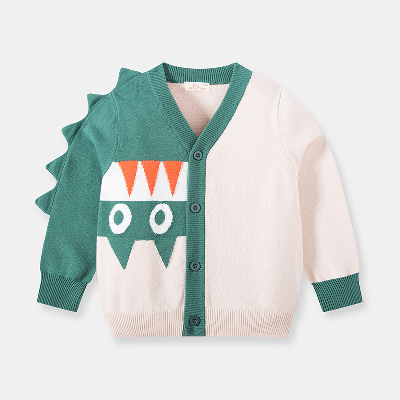 Picture of 2025 Autumn New Kidsren's Clothing Jacket Kidsren's Knitwear Cardigan Baby Clothes Boys Warm Knitwear Monster Trend