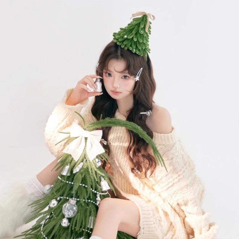 Picture of christmas headdress christmas tree hairband diy twist stick christmas hair accessories women's holiday dress decoration gift headband