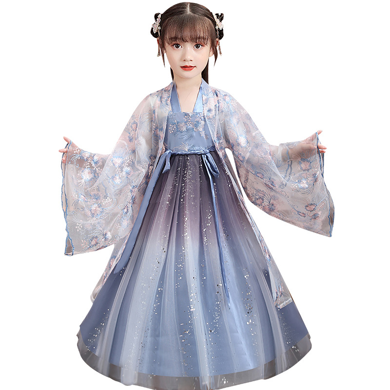 Picture of Hanfu-Style Girls' Spring and Summer Children's Tang Suit Ancient Fairy-Like Chinese-Style Dress 2025 Ancient Costume Autumn Princess Girl