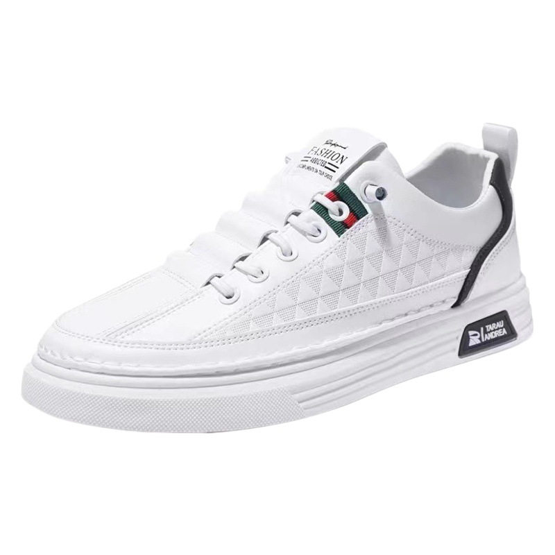 Men's shoes autumn versatile sports casual sneakers slip-on pilot leather shoes lightweight soft bottom waterproof white fashion shoes