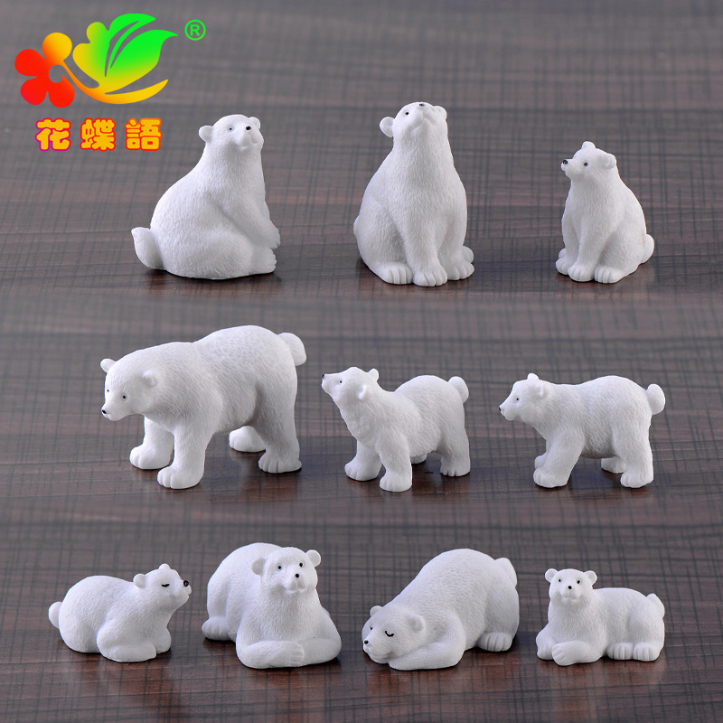 Picture of Micro Landscape Creative Cute Polar Bear DIY Decoration Gift Accessories Ecological Bottle Car Desktop Small Ornaments